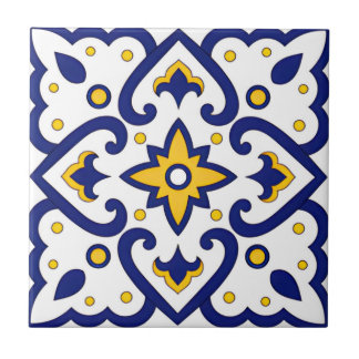 white and gold blus tiles