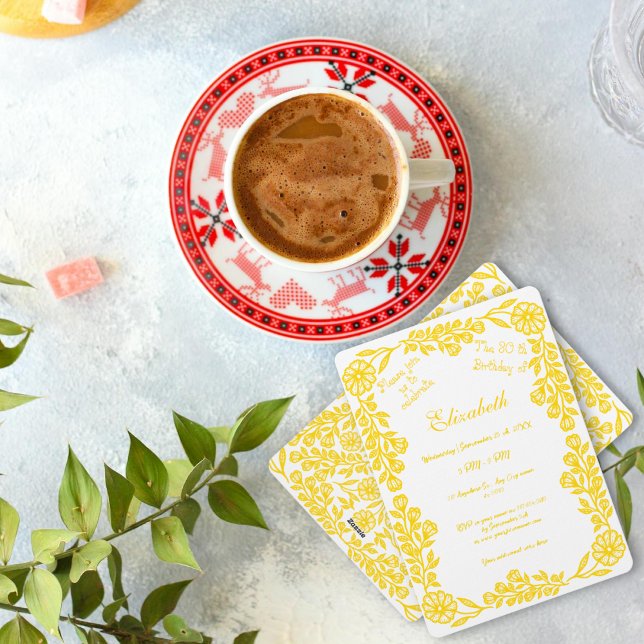 White and Gold Botanical Floral 30th Birthday Invitation (Creator Uploaded)