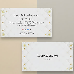White and Gold Business Card Template