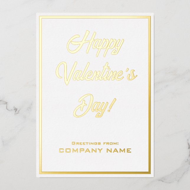 White and Gold Business Valentine Foil Card (Front)