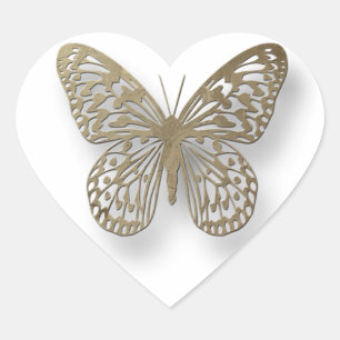 White and  Gold Butterfly Stickers