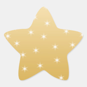 White and Gold Colour Star Pattern Sticker