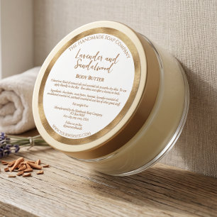 White and Gold Cosmetics Jar Label w Ingredients