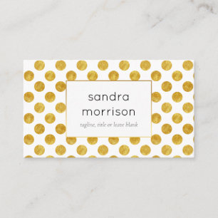 white and gold dotted business card