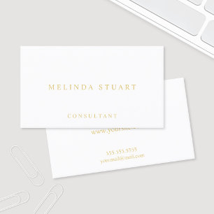 White and Gold Elegant Business Card