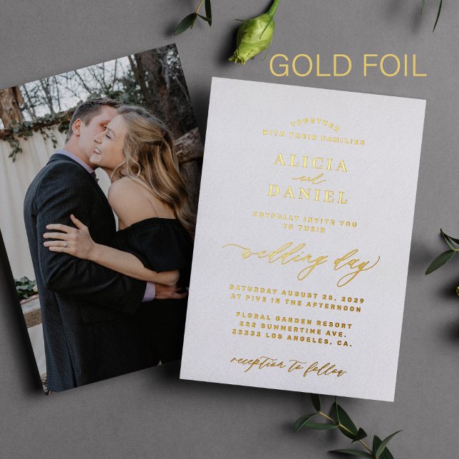 White and gold elegant typography photo wedding (Creator Uploaded)