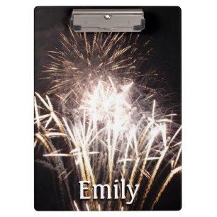 White and Gold Fireworks I Patriotic Celebration Clipboard