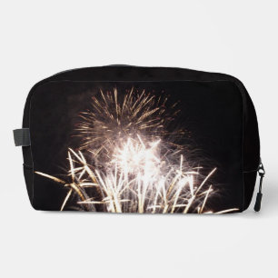 White and Gold Fireworks I Patriotic Celebration Dopp Kit