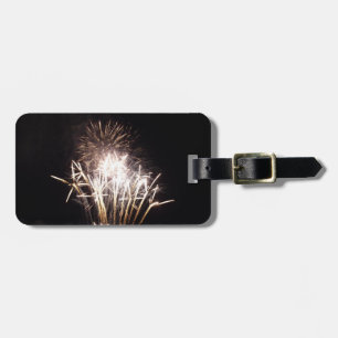 White and Gold Fireworks I Patriotic Celebration Luggage Tag