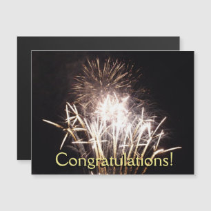White and Gold Fireworks I Patriotic Celebration Magnetic Invitation