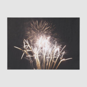 White and Gold Fireworks I Patriotic Celebration Tissue Paper