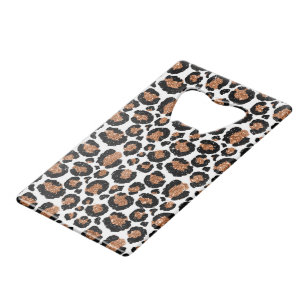 White and Gold Foil Cheetah - Leopard Pattern