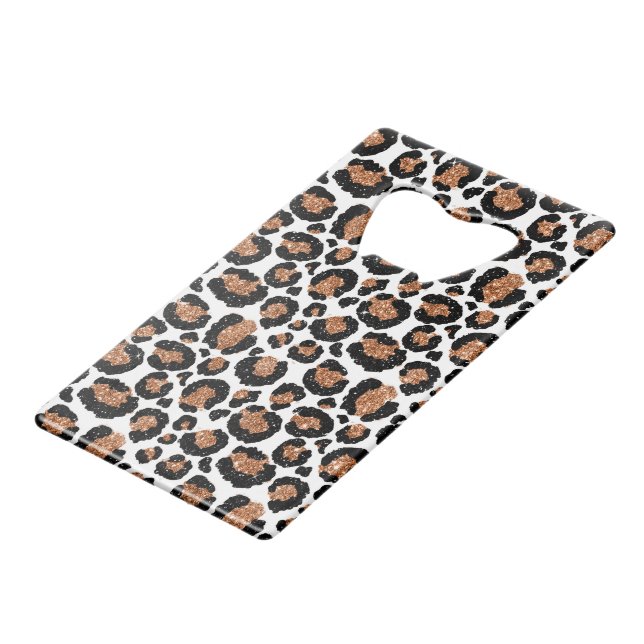 White and Gold Foil Cheetah - Leopard Pattern (Front Angled)