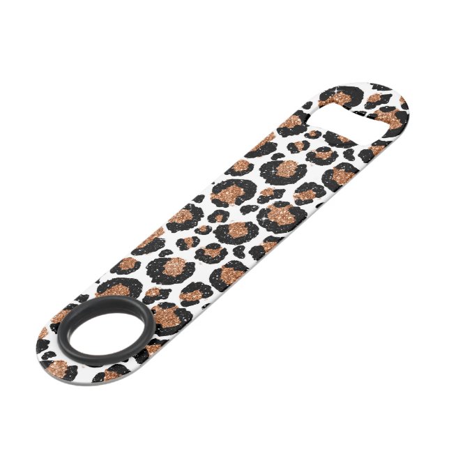 White and Gold Foil Cheetah - Leopard Pattern (Front Angled)