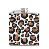 White and Gold Foil Cheetah - Leopard Pattern