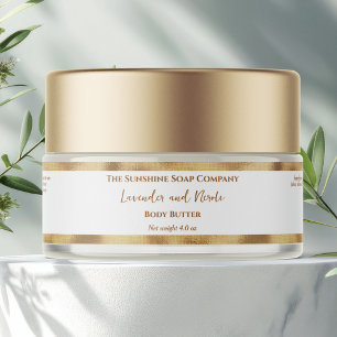 White and Gold Foil Luxury Cosmetics Jar Label