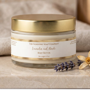 White and Gold Foil Luxury Cosmetics Jar Label