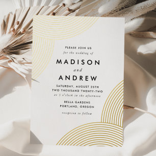White and Gold Geometric Wedding