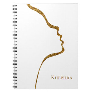 White And Gold Glitter Face Notebook