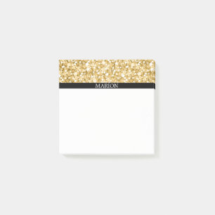 White And Gold Glitter Pattern Post-it Notes