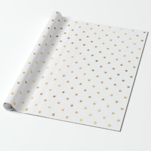 White and Gold Glitter Polka dot Wrapping Paper
