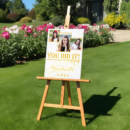 White and Gold Graduation Multi Photo Keepsake Print