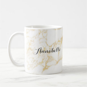 White and Gold Marble Coffee Mug