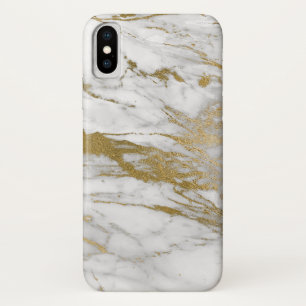 White and Gold Marble Elegant Modern Print iPhone X Case