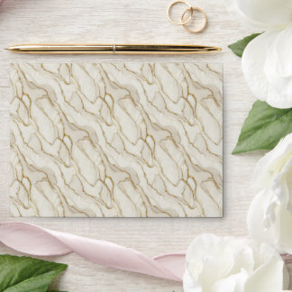 White and Gold Marble Envelope