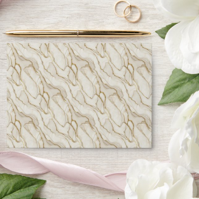 White and Gold Marble Envelope (Wedding)