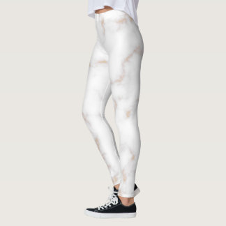 White and Gold Marble Leggings