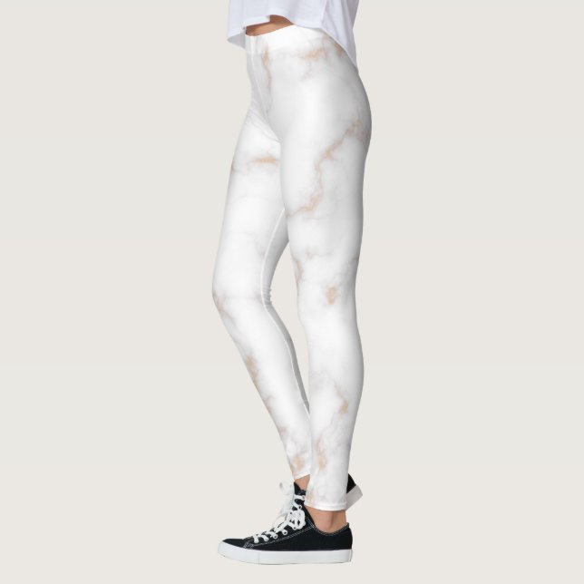 White and Gold Marble Leggings (Left)