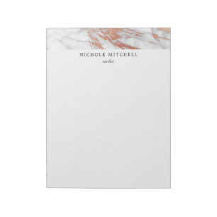 White and Gold Marble Notepad