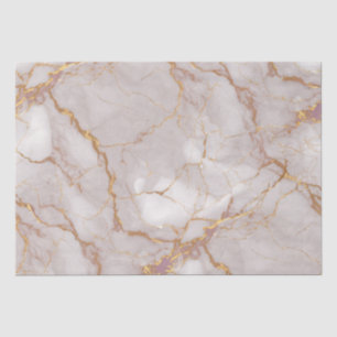 White and Gold Marble Texture Tissue Paper