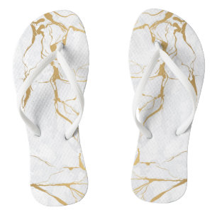 White And Gold Marbled Thongs