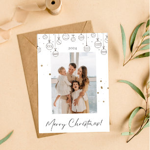 White and Gold Minimalist Christmas Card