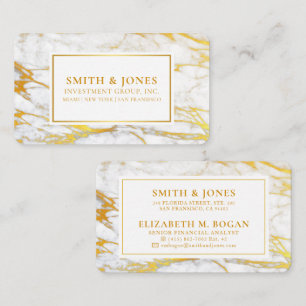 White and Gold Modern Professional Business Card