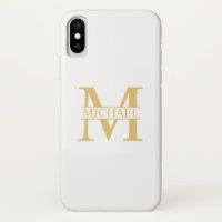 White and Gold Personalised Monogram and Name
