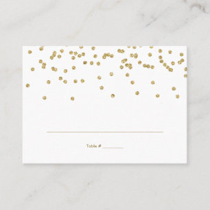 White and Gold Polka-Dots Table Placement Cards