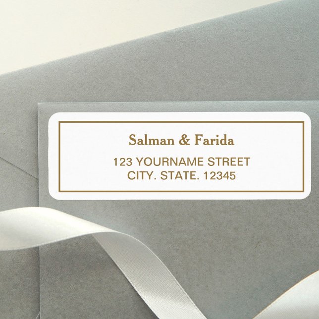White and Gold Return Address Labels (Creator Uploaded)