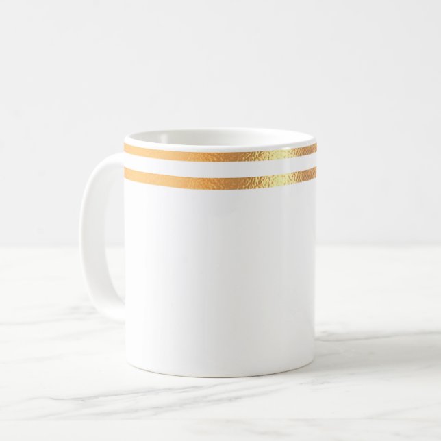 White and Gold Rimmed  Mug (Front Left)