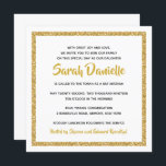 White and Gold Square Bat Mitzvah Invitation<br><div class="desc">This trendy Bat Mitzvah invitation features sparkling faux glitter layered against a solid colour background.  Use the template form to add your own information.  The "Customise" feature can be used to change the font style,  colour and layout.</div>