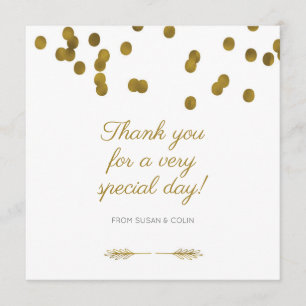 White And Gold Thank You Card