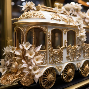 White and Gold Trains Locomotive Steam Engine Tie