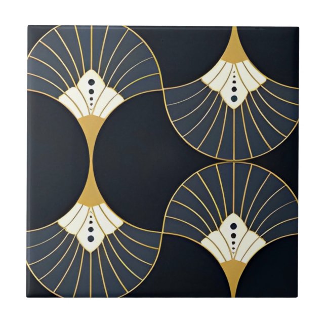 white and gold wall tiles classic  (Front)