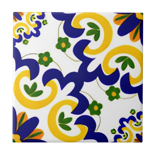 white and gold wall tiles contemporary floral moti (Front)