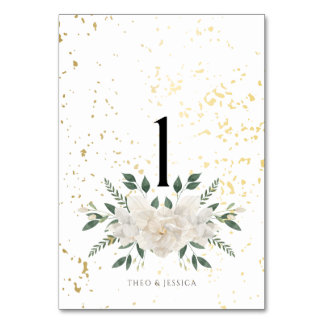 White and Gold We Do Table Number