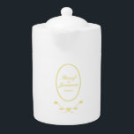 White and Gold Wedding<br><div class="desc">Create personalised wedding memento teapot featuring the wedding couple and the date of the wedding ceremony. Features a rose design in white and gold. Just add your desired names and date. Use the template to personalise.</div>