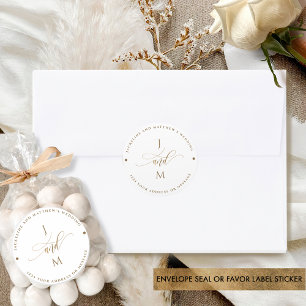 White and Gold Wedding Envelope Seal / Favour