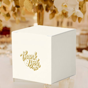 White and Gold Wedding Favor Box